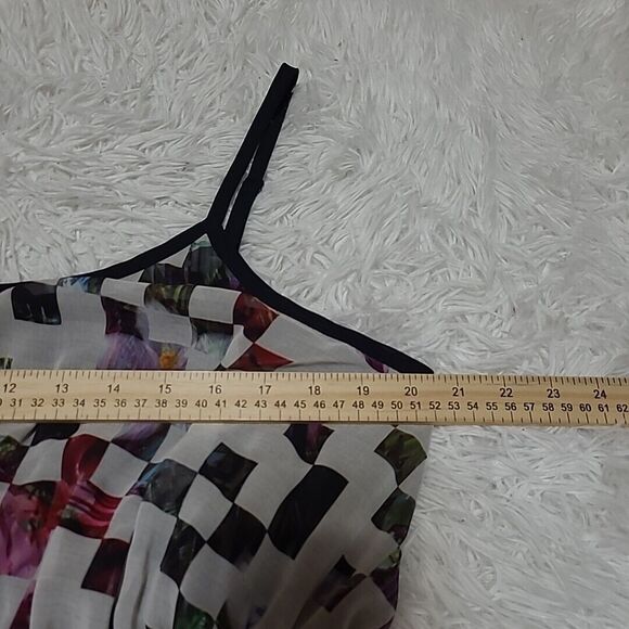 Lane Bryant Midi Dress Sleeveless Square Print Chiffon Multicolor 18/20 - Picture 9 of 11